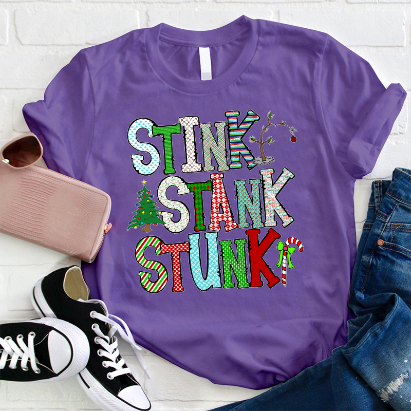 Stink Stank Stunk Candy Canes Teacher T-Shirt