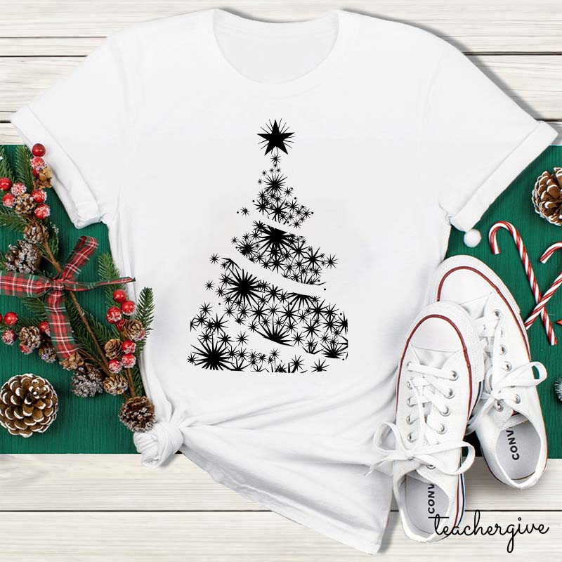 Shining Stars Christmas Tree Teacher T-Shirt