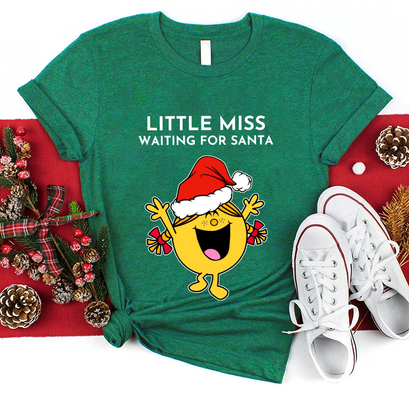 Little Miss Waiting For Sant Teacher T-Shirt