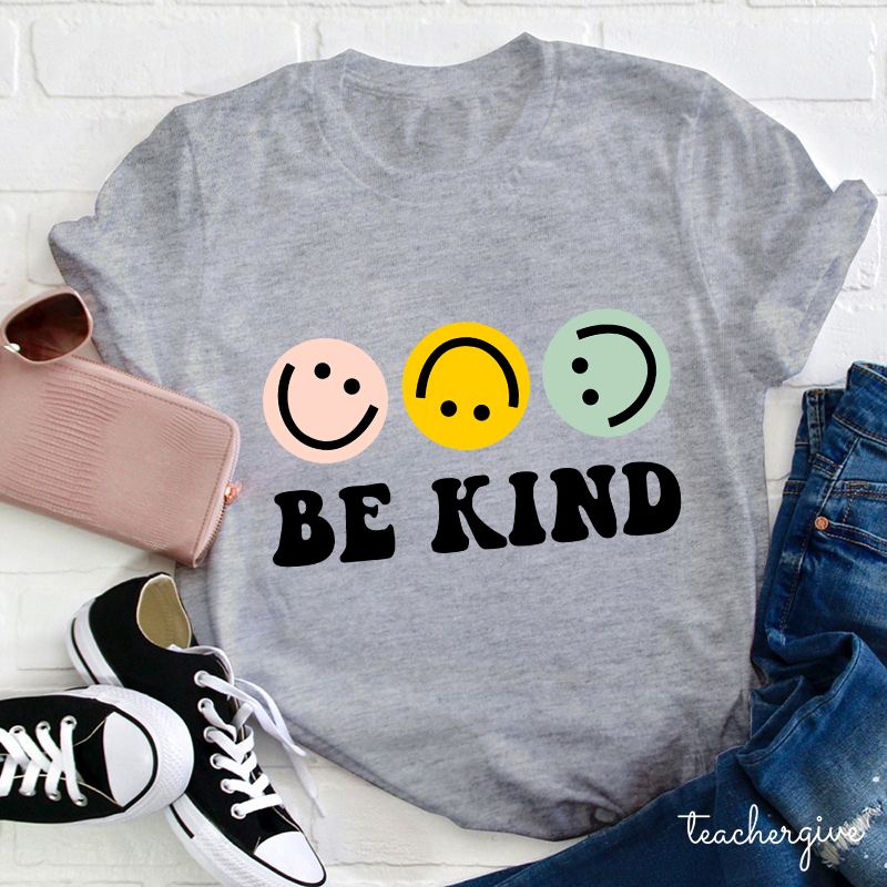 Be Kind Smiling Face Teacher T-Shirt