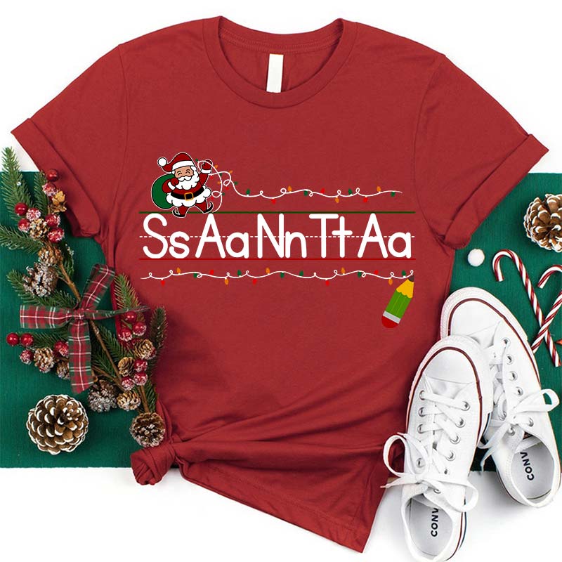 Read After Me S A N T A Teacher T-Shirt