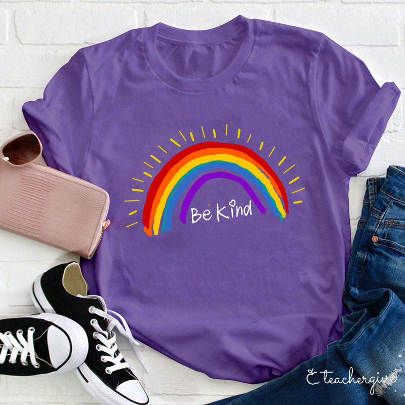 Be Kind Rainbow Stripe  T-Shirt
