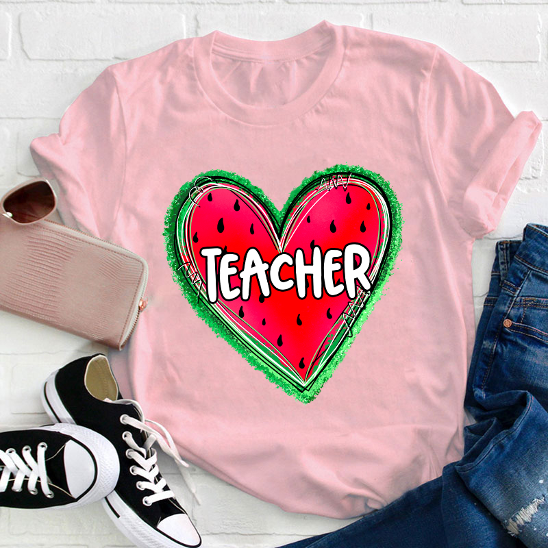 Teacher Heart Watermelon T-Shirt