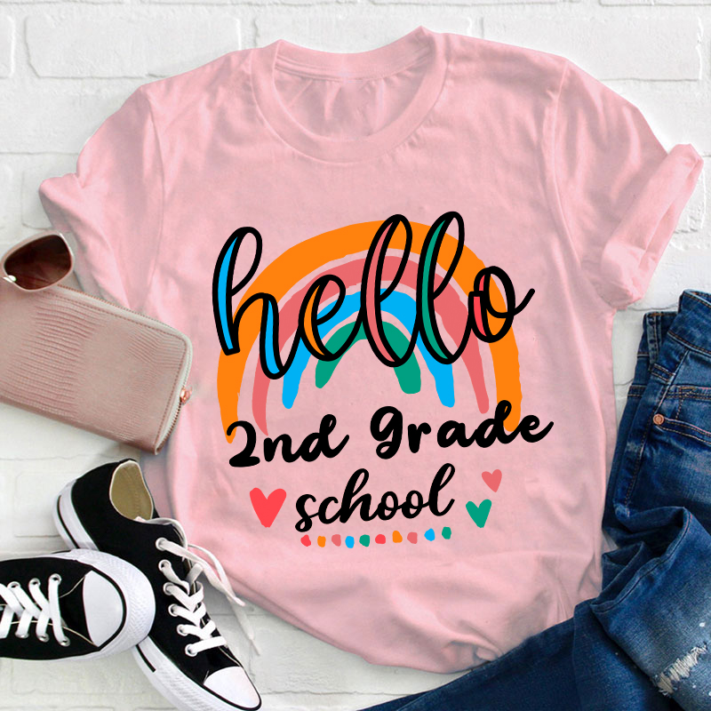 Personalized Colorful Rainbow Teacher T-Shirt