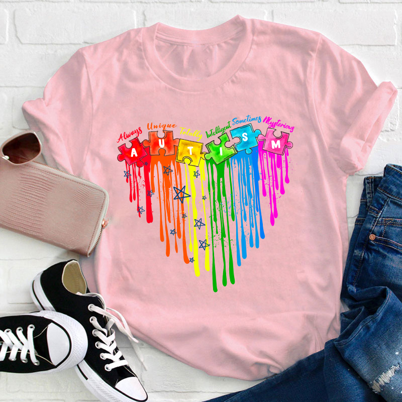 Autism Heart Teacher T-Shirt