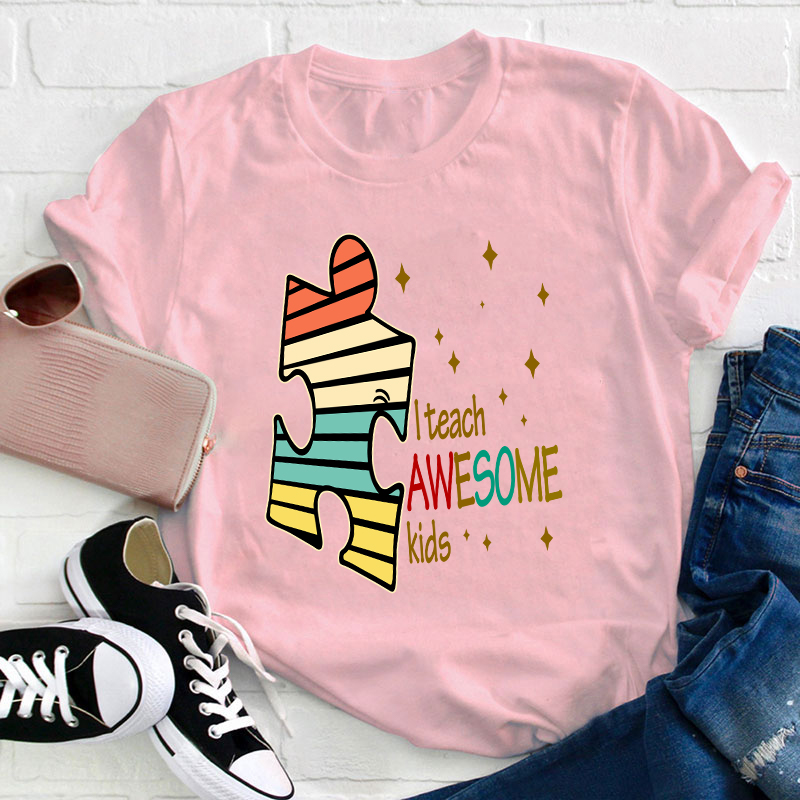 I Teach Awesome Kids Puzzle  T-Shirt