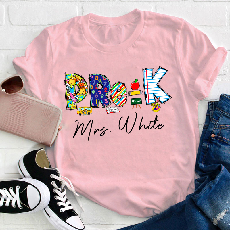 Personalized Grade And Name Back To School Teacher T-Shirt