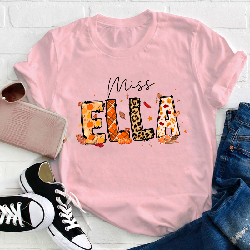 Personalized Name Autumn Is Coming Teacher T-Shirt