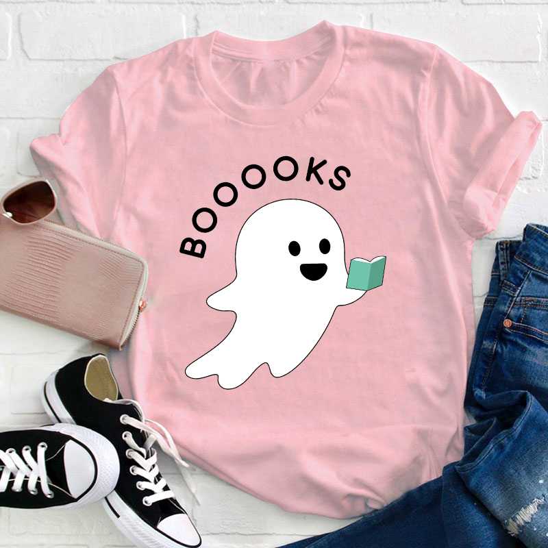 Booooks Happy Halloween  Teacher T-Shirt