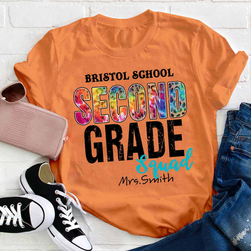 Personalized Grade And Name Squad Teacher T-Shirt