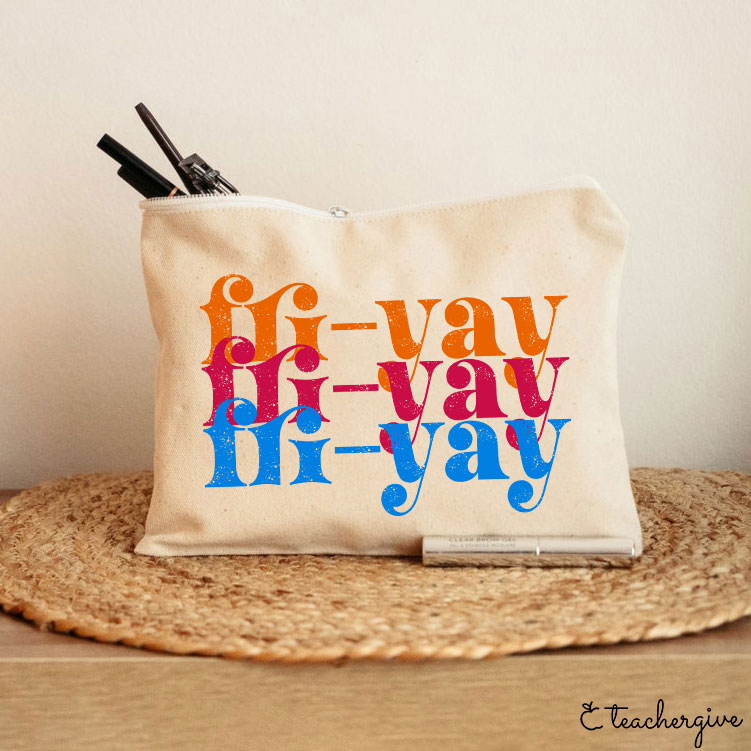 FRI-YAY Artistical Letter Teacher Makeup Bag