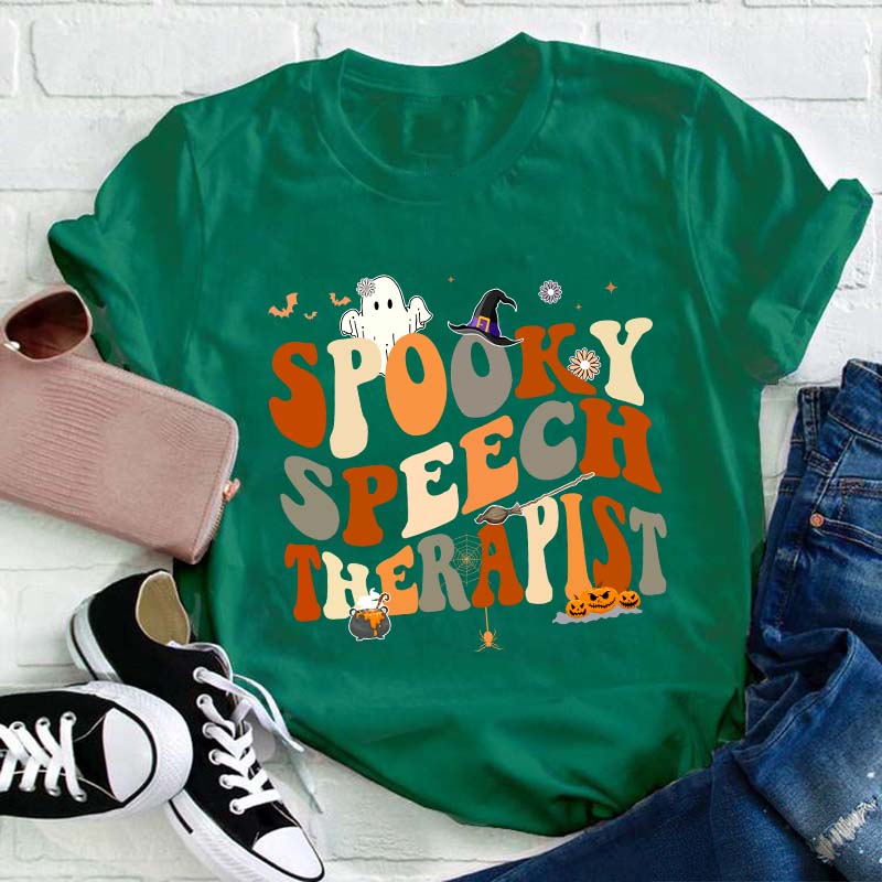 Spooky Speech Therapist Teacher T-Shirt