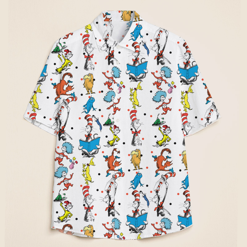 Children's Book Cartoon Characters Teacher Short Sleeve Shirt