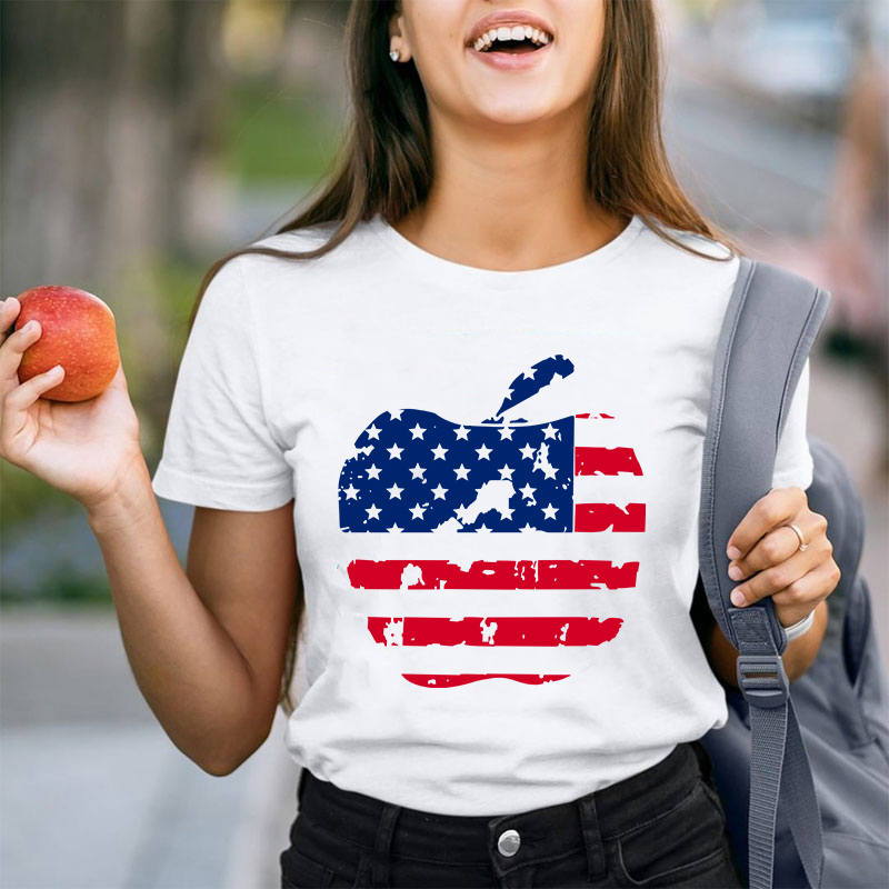 Flag Apple Teacher T-Shirt