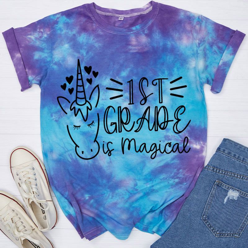Personalized Grade Is Magical Teacher Tie-dye T-Shirt