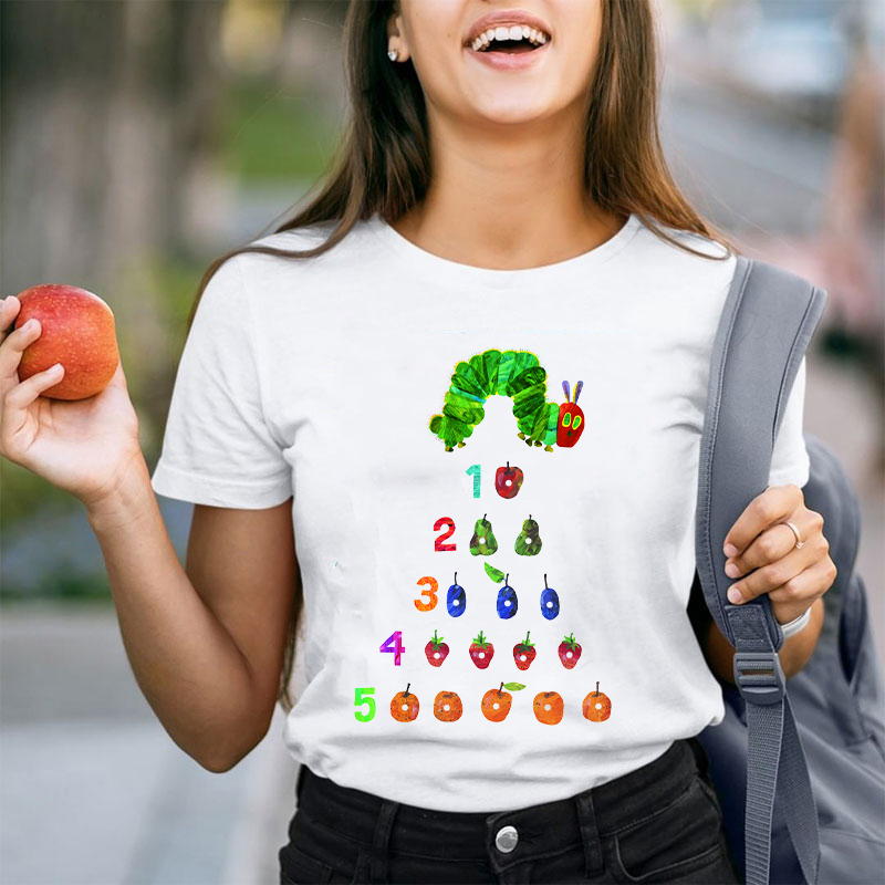 Caterpillar Numbers And Fruits Teacher T-Shirt
