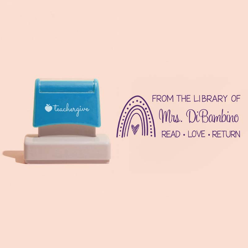 Personalized Name From The Library Of Read Love Return Teacher Rectangle Stamp