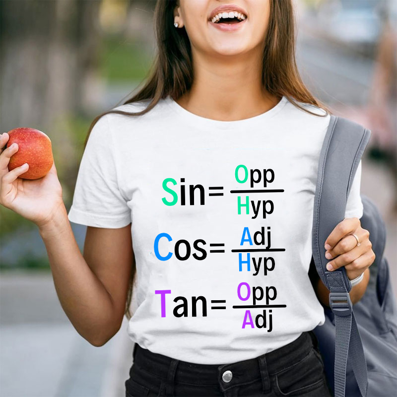Mathematical Geometry Formula Sin Cos Tan Teacher T-Shirt