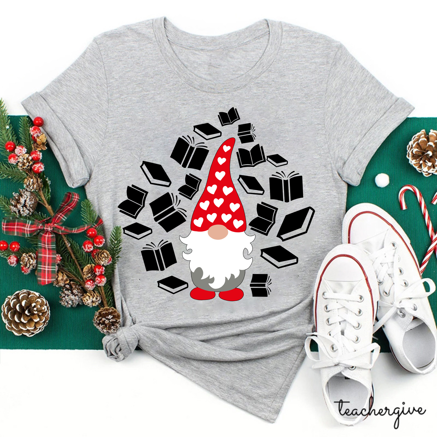 A Bookholic Gnomes Teacher T-Shirt