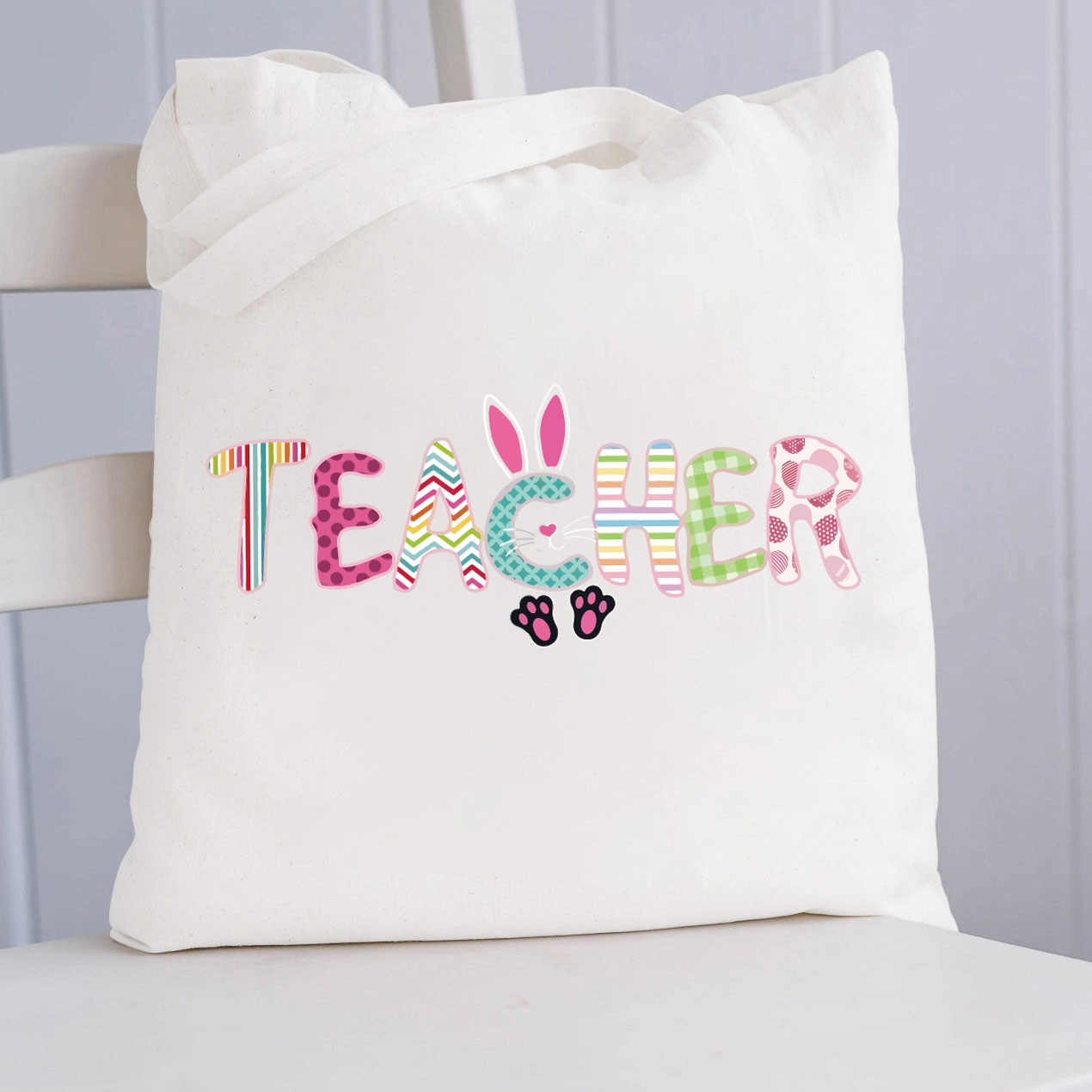 Teacher and Easter Bunny Tote Bags