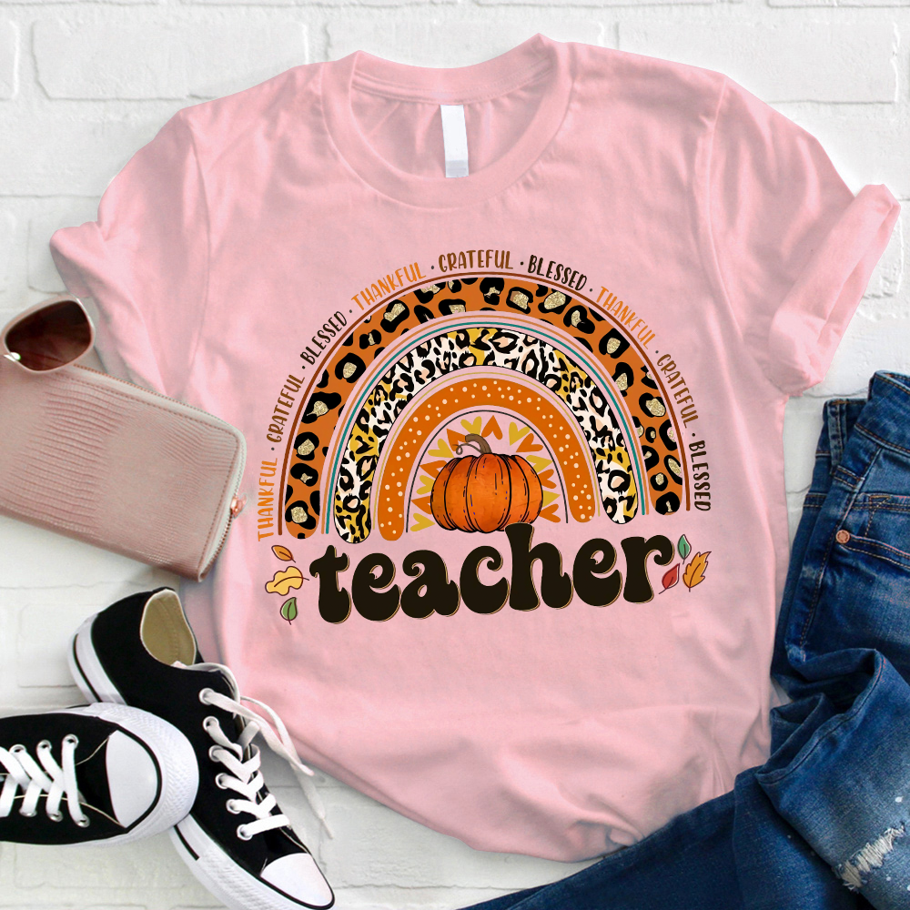 Shining Pumpkin Teacher T-Shirt