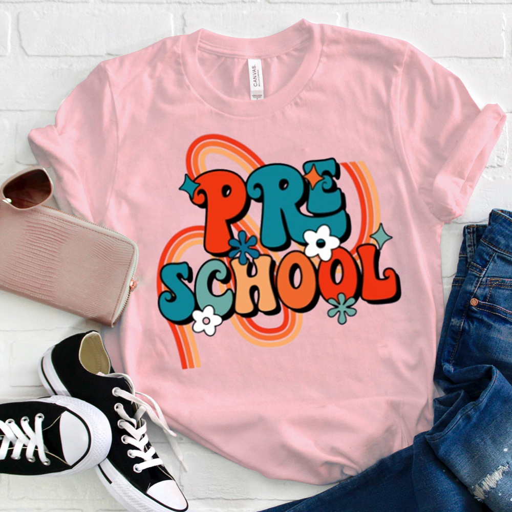 Personalized Preschool Colorful Stripes T-Shirt