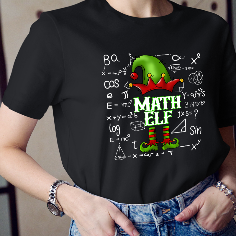 Christmas Math Elf Teacher T-Shirt