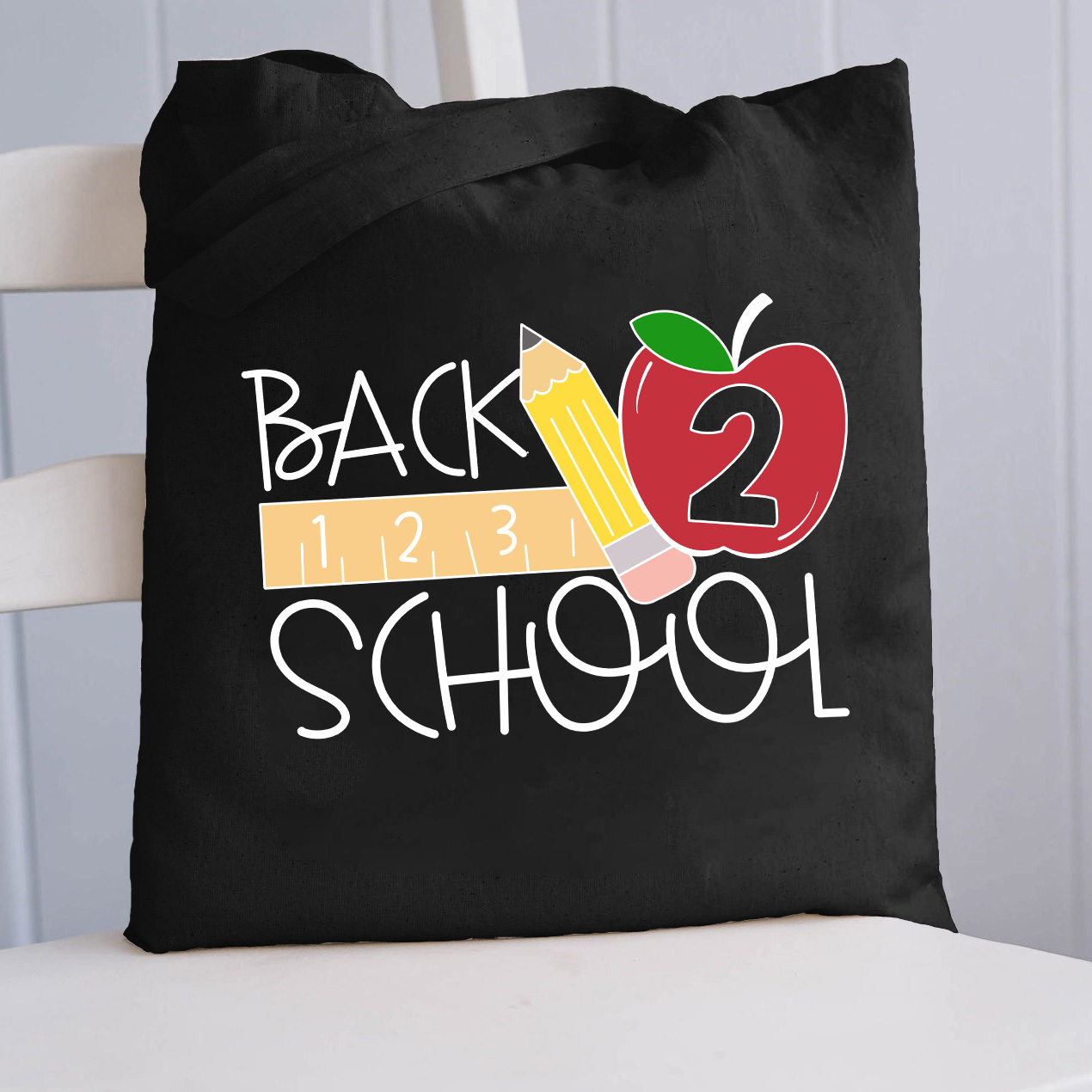 Back School Apple Tote Bag