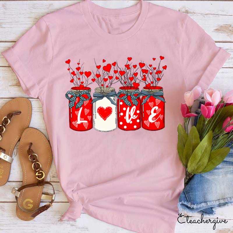 Heart Plants Love Teacher T-Shirt