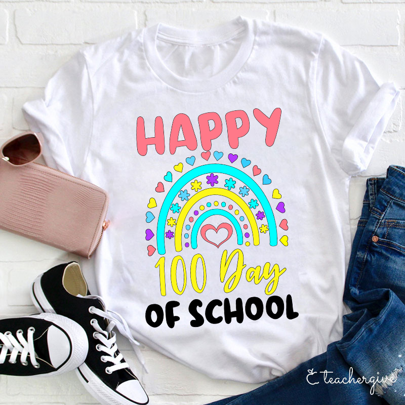 Happy 100 Day Of School Teacher T-Shirt