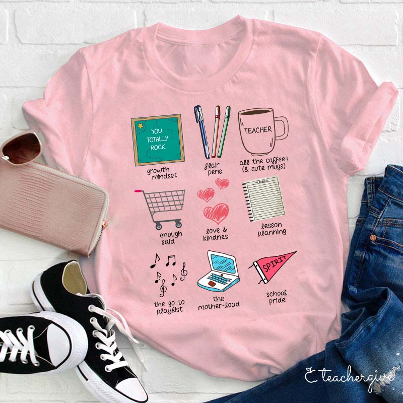 Growth Mindset Love And Kindness Teacher T-Shirt
