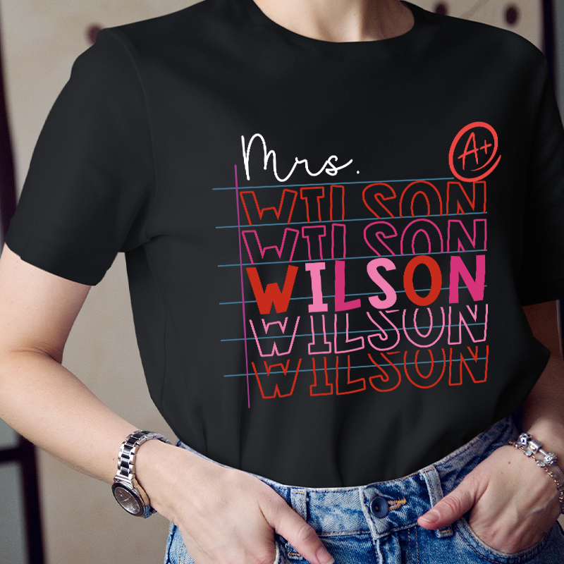 Personalized Name A Plus Teacher T-Shirt