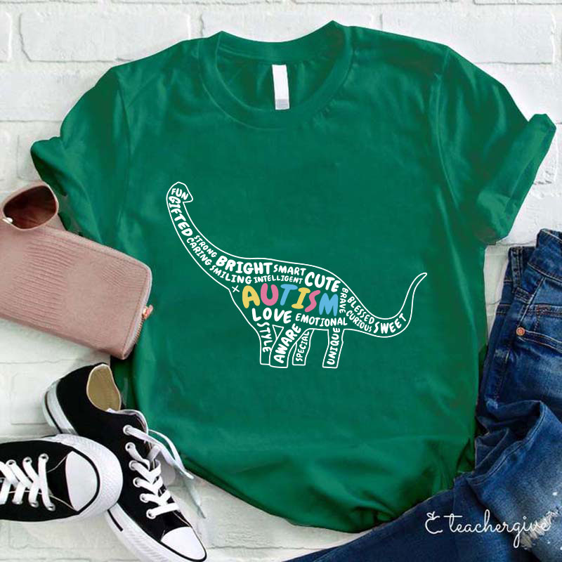 Bright Smart Cute Brave Autism Teacher T-Shirt