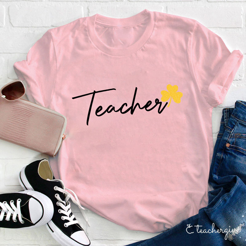 Glitter Clover Teacher T-Shirt