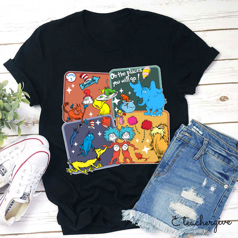 Dr. Seuss Cubes Teacher T-Shirt