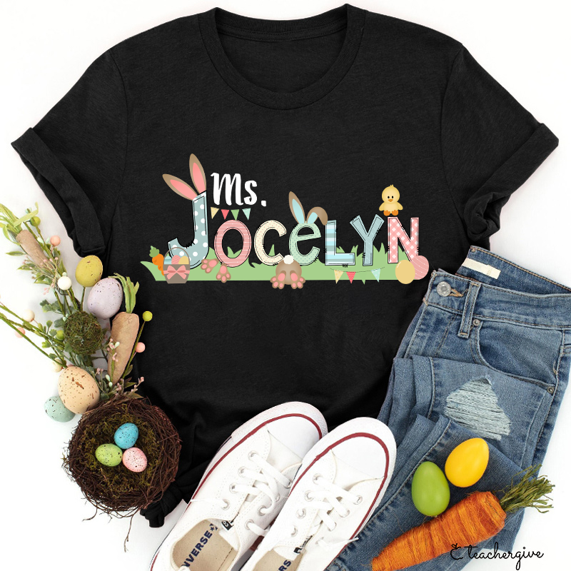 Personalized Happy Easter Teacher T-Shirt