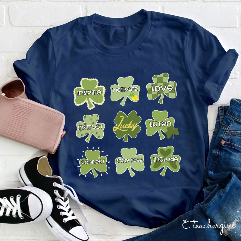 Inspire Motivate Love And Lucky Teacher T-Shirt