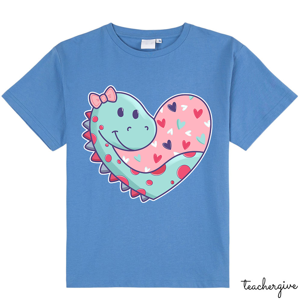 Cute Valentine Dinosaur Kid T-Shirt