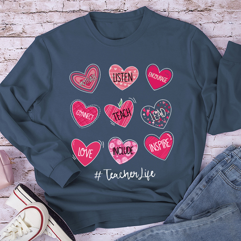 Motivate Listen Encourage Teacher Long Sleeve T-Shirt