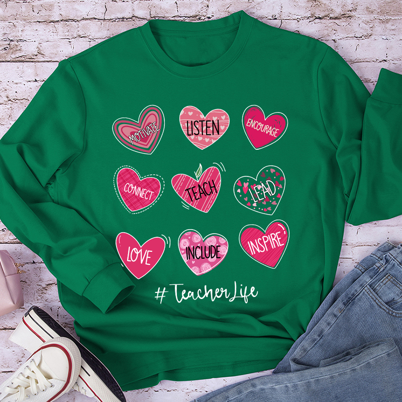 Motivate Listen Encourage Teacher Long Sleeve T-Shirt