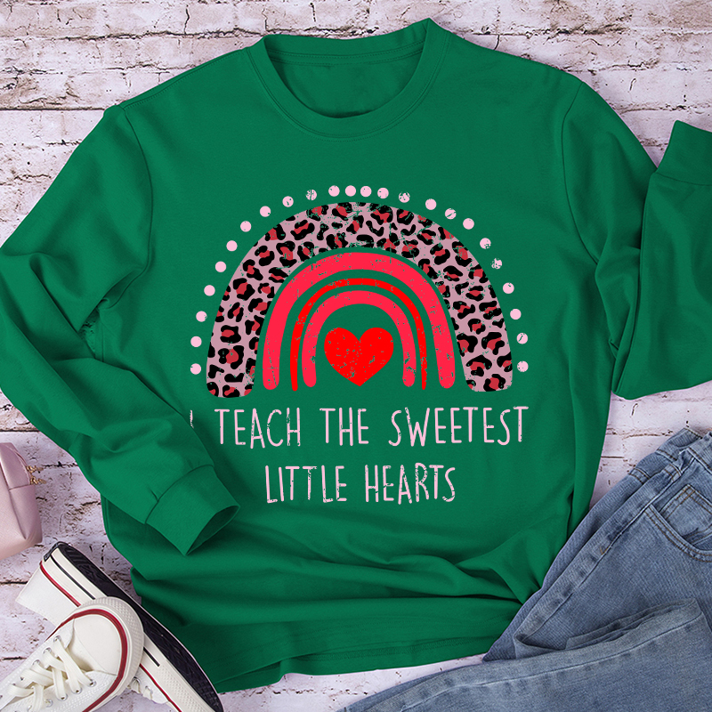 I Teach The Sweetest Little Hearts Teacher Long Sleeve T-Shirt