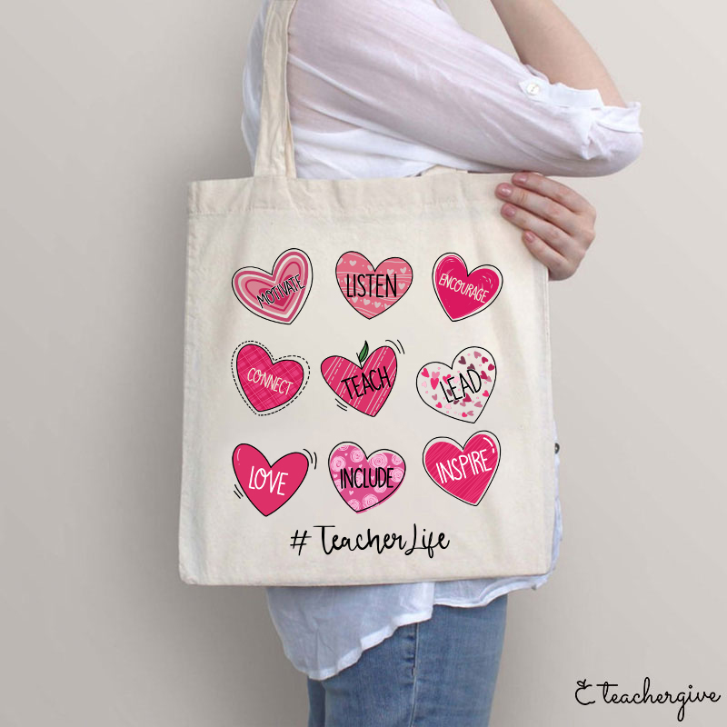 Motivate Listen Encourage Teacher Tote Bag