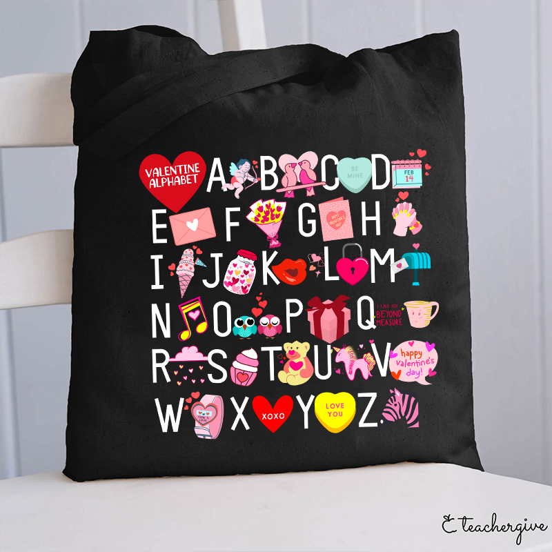 Valentine Alphabet Teacher Tote Bag