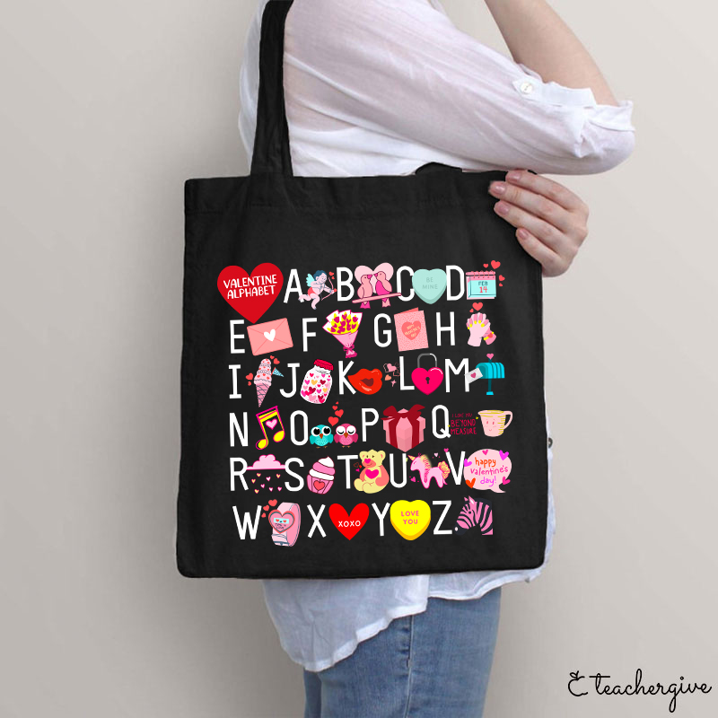 Valentine Alphabet Teacher Tote Bag