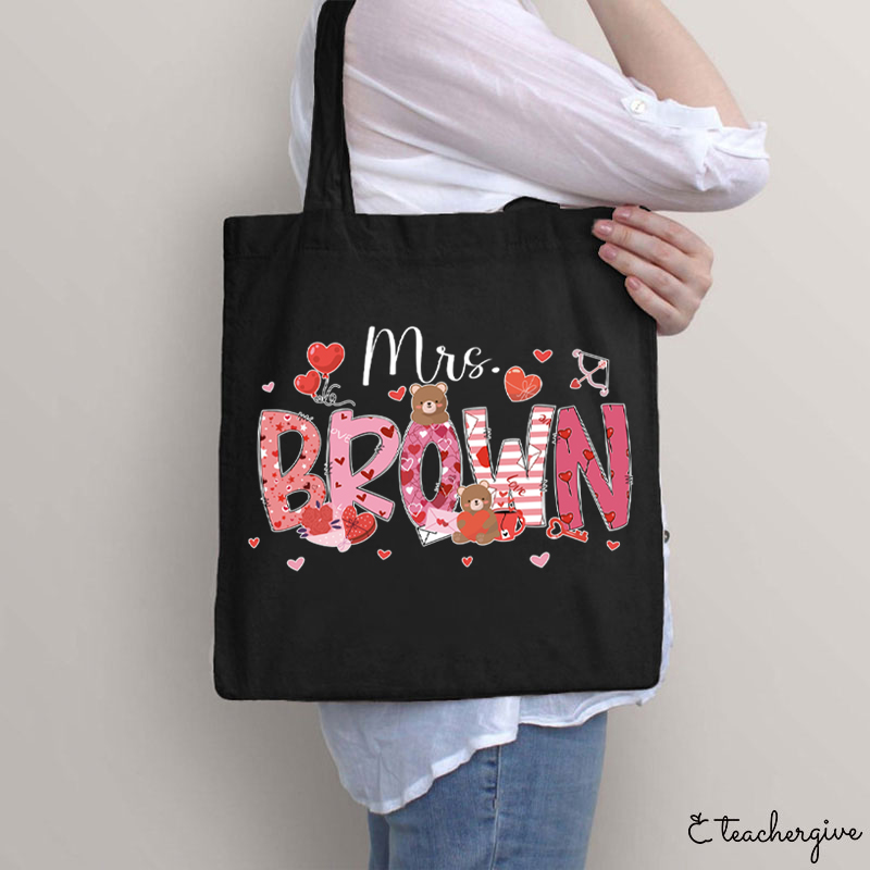 Personalized Show My Love Teacher Tote Bag
