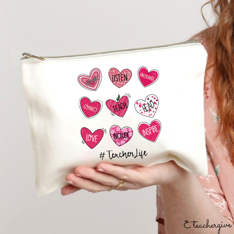 Motivate Listen Encourage Teacher Makeup Bag