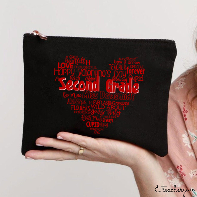 Personalized Teacher's Valentine's Day Teacher Makeup Bag