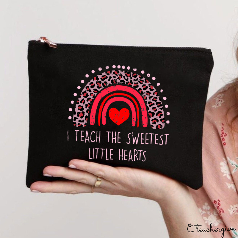I Teach The Sweetest Little Hearts Teacher Makeup Bag