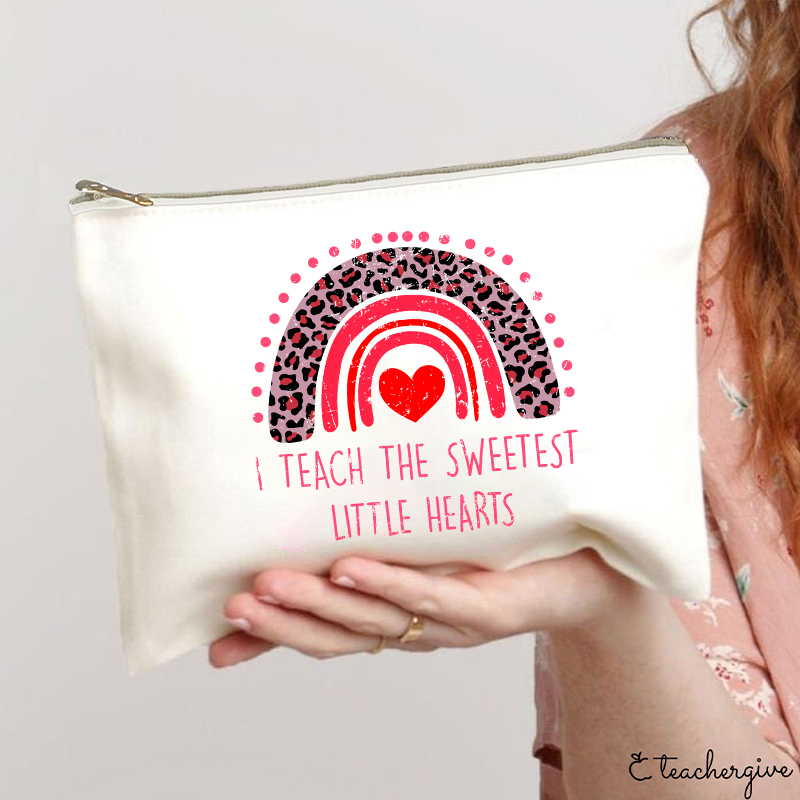 I Teach The Sweetest Little Hearts Teacher Makeup Bag