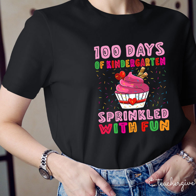 Personalized 100 Days Sprinkled With Fun Teacher T-Shirt